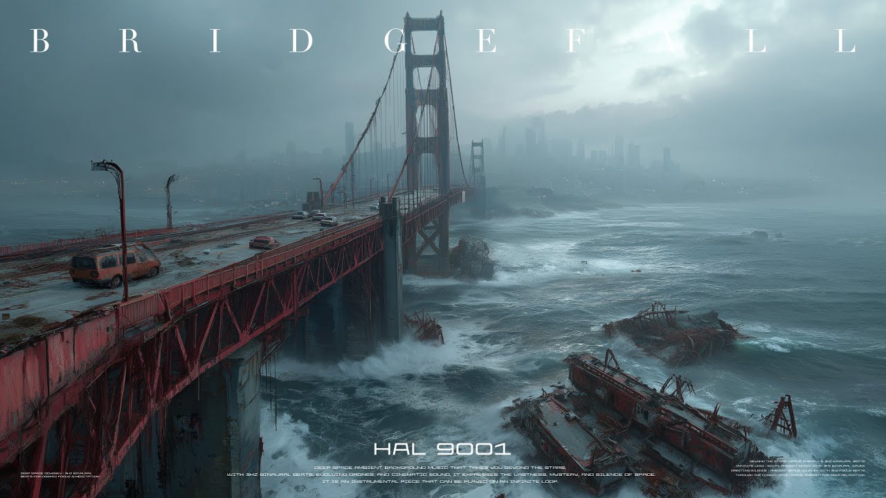 B R I D G E F A L L | Post-Apocalyptic Storm Ambience | Dark Cinematic Drone with 3Hz Binaural Beats