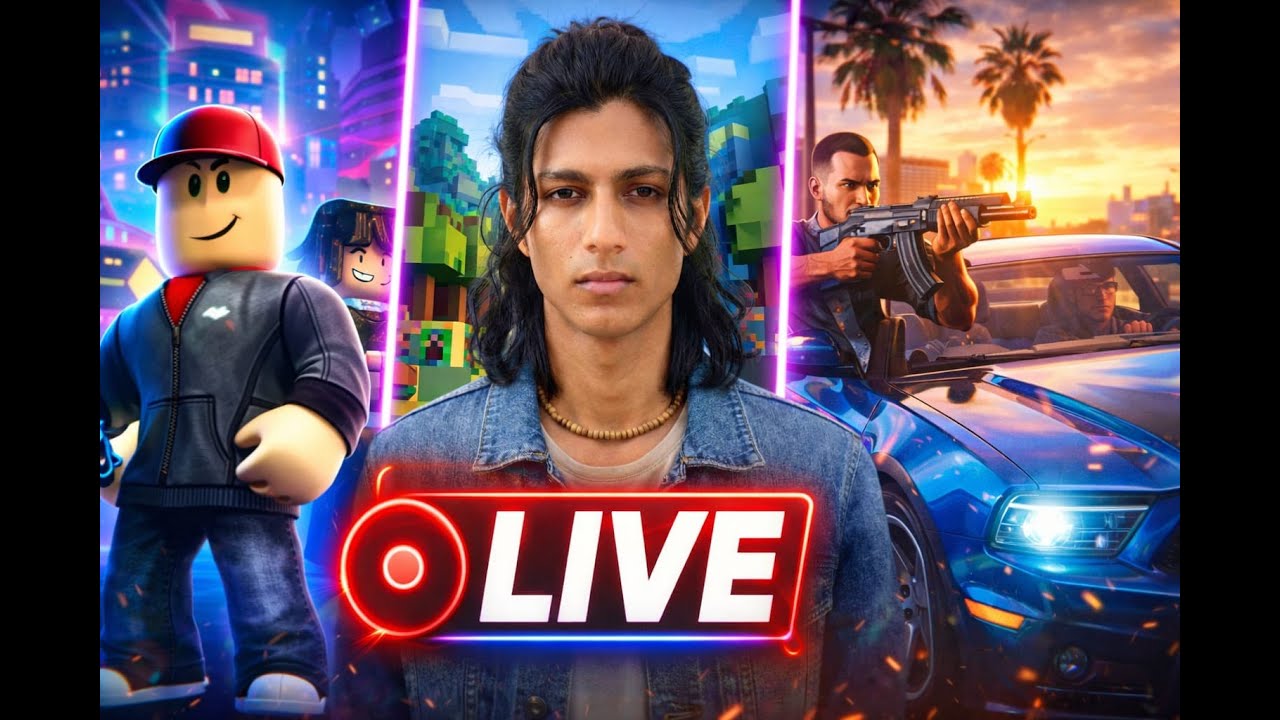 LIVE 🔴 Roblox + Minecraft + GTA 5 Gameplay | Non Stop Fun 😱