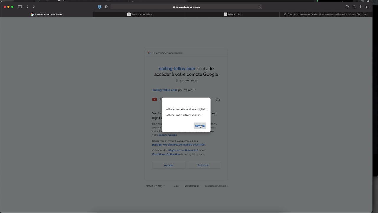 Google Auth Video Sailing Tellus