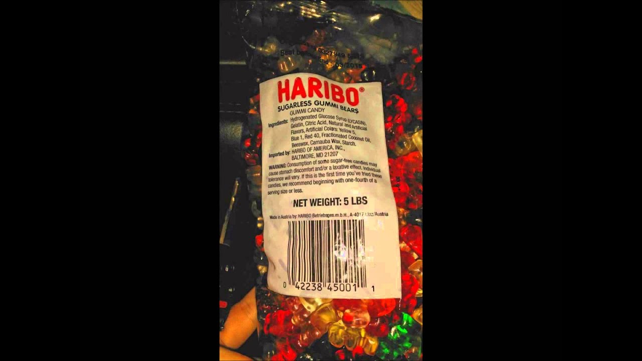 Haribo Sugarless gummy bears....warning for graphic sounds!!