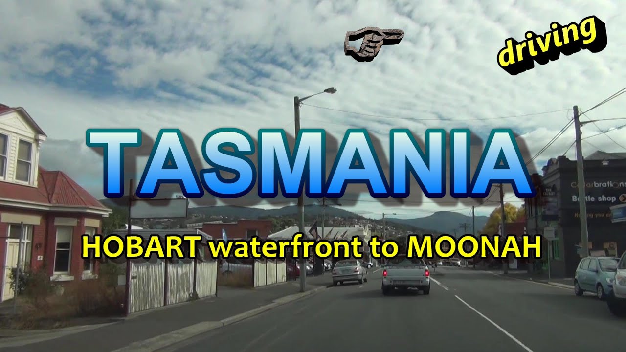 DASH CAM  AUSTRALIA, TASMANIA, Hobart  -  Driving from Constitution Dock to Moonah