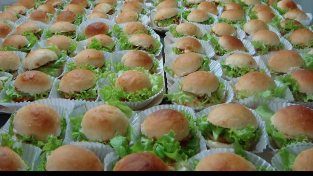 Mini-hambúrguer de festa! Rendem 50 unidades! Passo a passo!