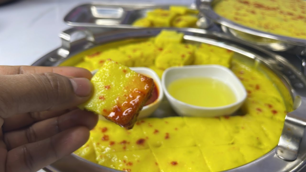 Gujarati sour dhokla with mixed dal and rice/Live Dhokla Recipe#gujaratikitchenhindi