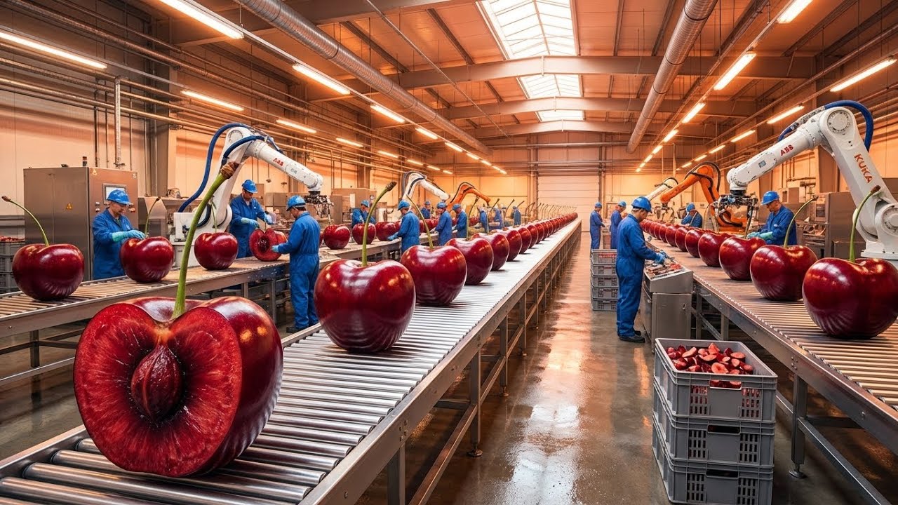 Inside a Modern Cherry Processing Plant: From Farm to Two Premium Products (Full Process)