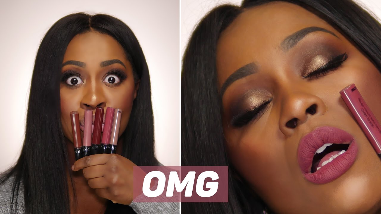 NEW SEPHORA CREAM LIP STAIN: SWATCHES ON DARK SKIN + FIRST IMPRESSION REVIEW #LIPBOOK | ENGLISH