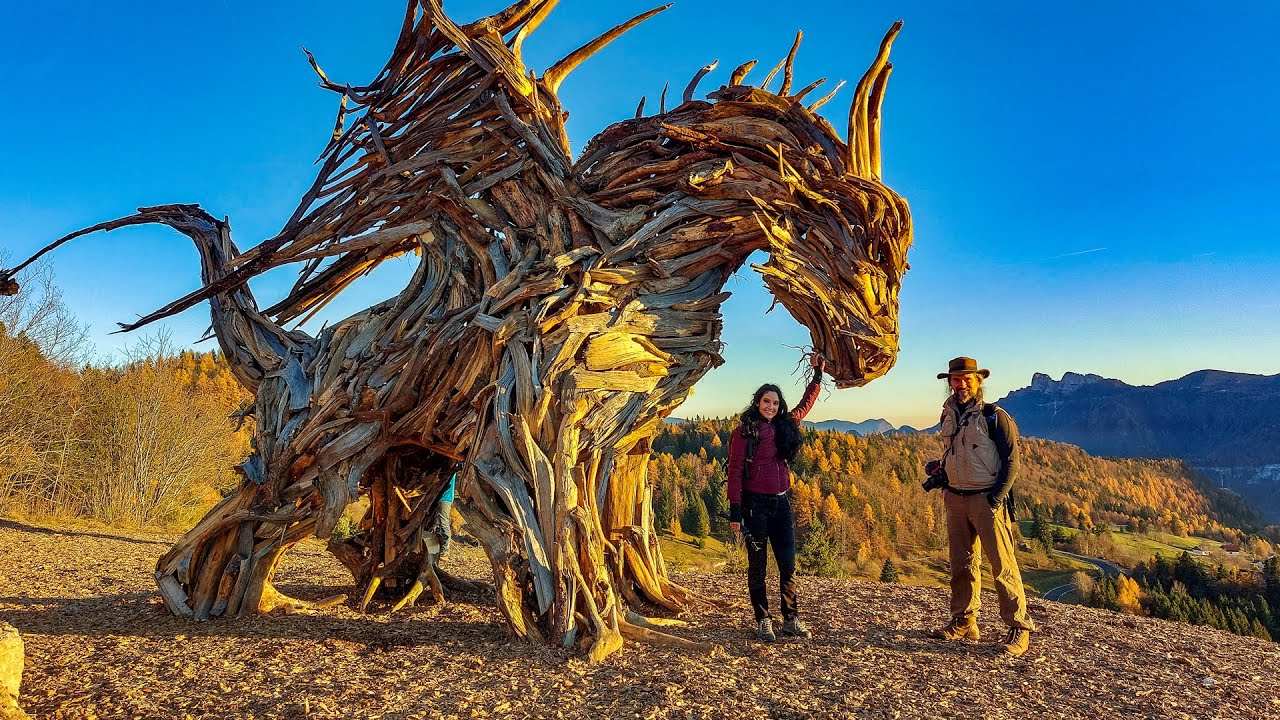 Il DRAGO di VAIA in Trentino, opera di MARCO MARTALAR [ purtroppo è stato distrutto dalle fiamme😭 ]