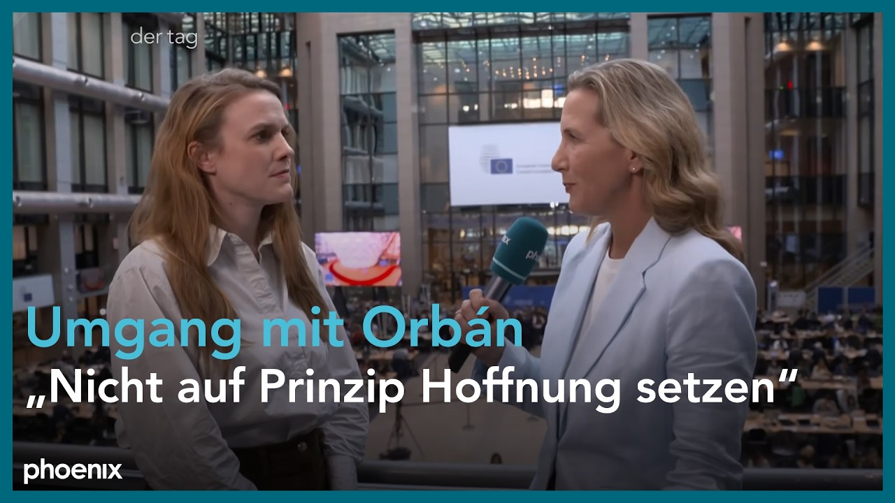 Terry Reintke (Grüne/EFA) und Claudia Davies (phoenix) zum EU-Gipfel in Brüssel  19.03.26