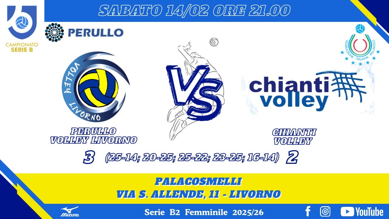 SERIE B2 2025/2026: PERULLO VOLLEY LIVORNO - CHIANTI VOLLEY