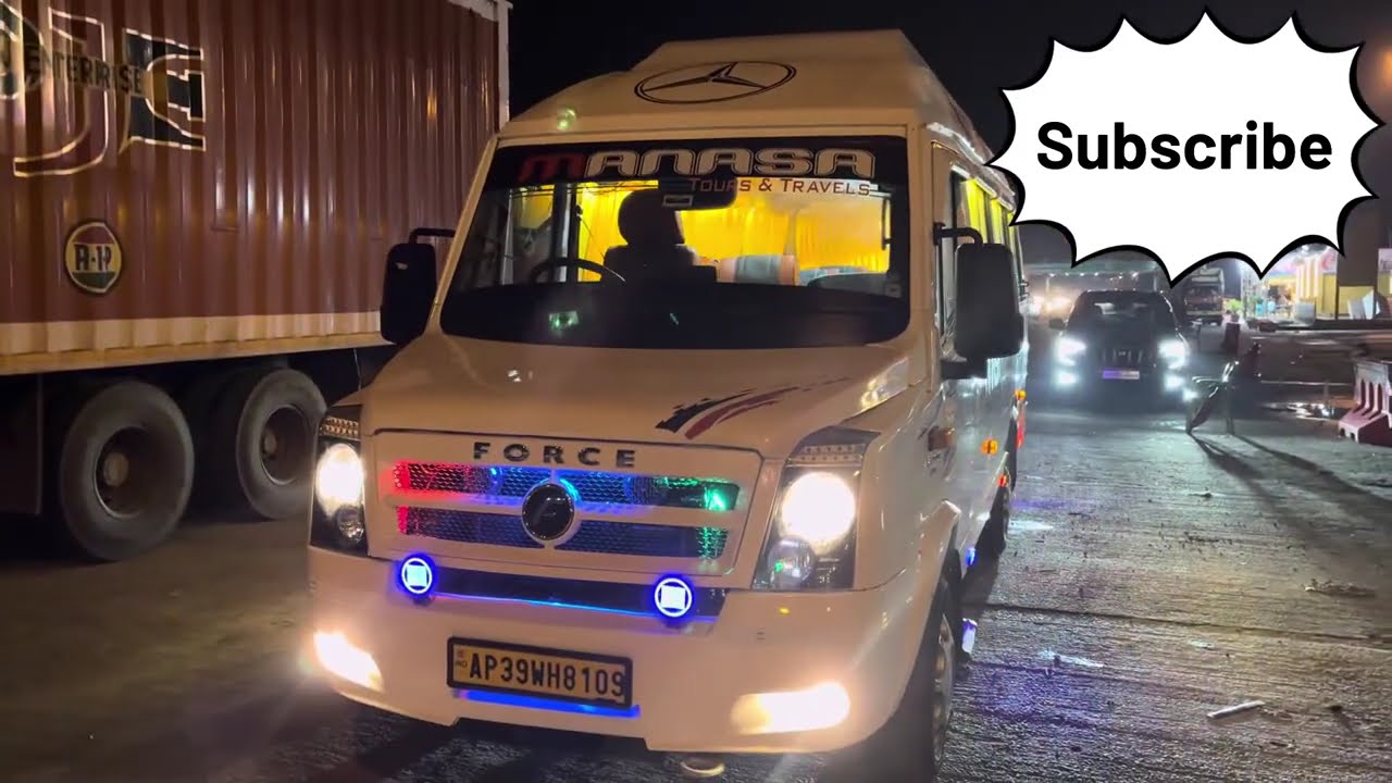 Tempo traveler lighting night time  