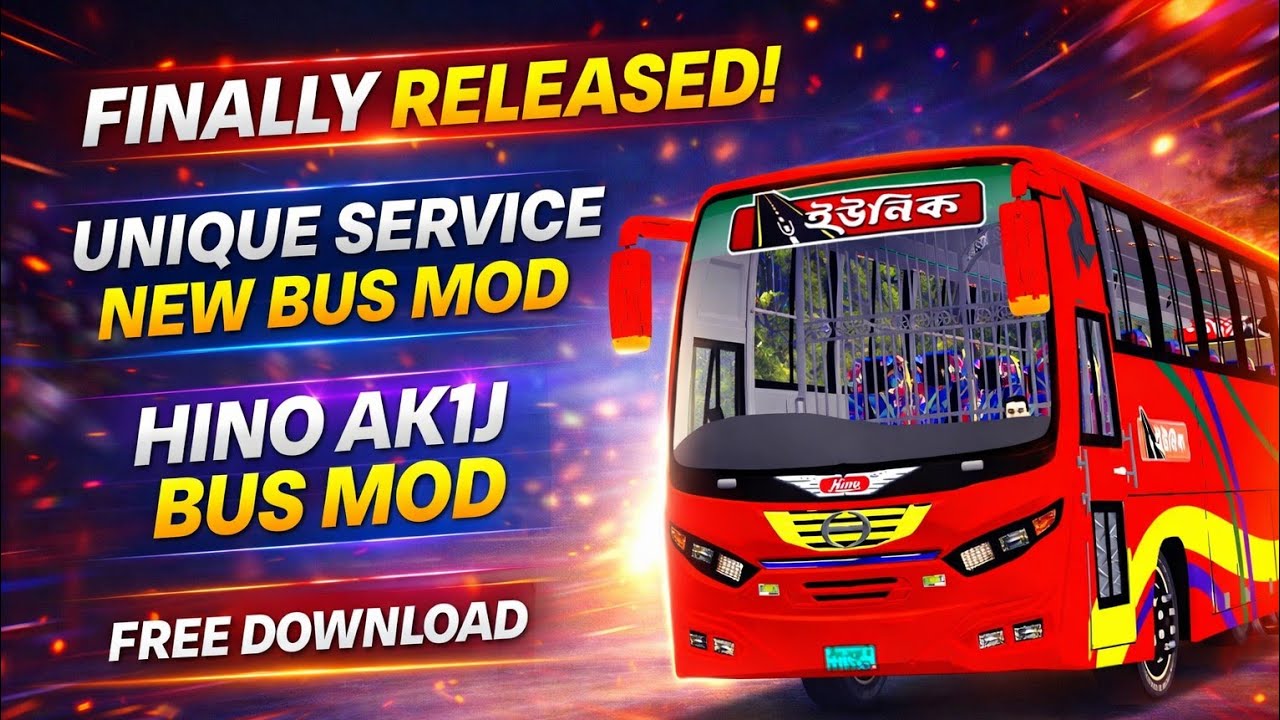 Finally Released! Unique Service Hino AK1J Bus Mod |  Free Download | BUSSID 2026 Updated V 4.4.1 | 