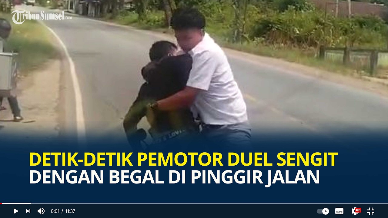 Detik-detik Pemotor Duel Sengit dengan Begal di Pinggir Jalan Kalbar, Bikin Pelaku Tak Berkutik