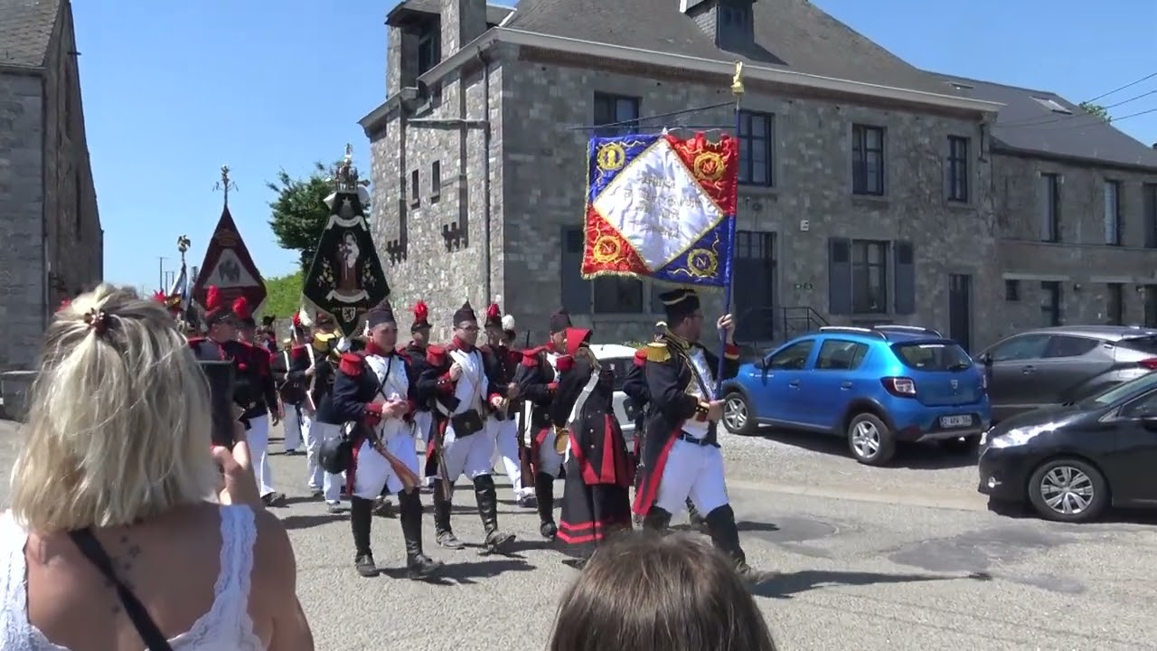 Marche Sainte Rolende Gerpinnes 2022 1 Samedi de Pentecôte Biesme anniversaire du drapeau défilé