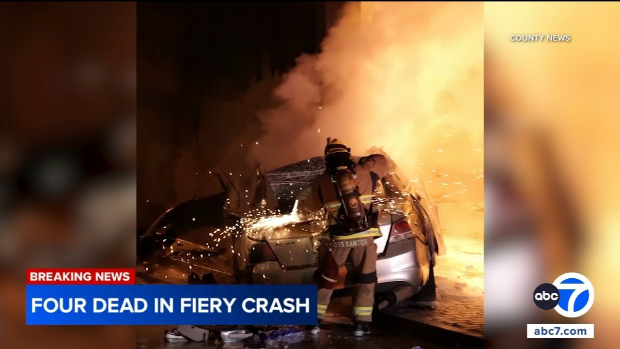 4 killed in fiery single-vehicle crash in Long Beach, authorities say