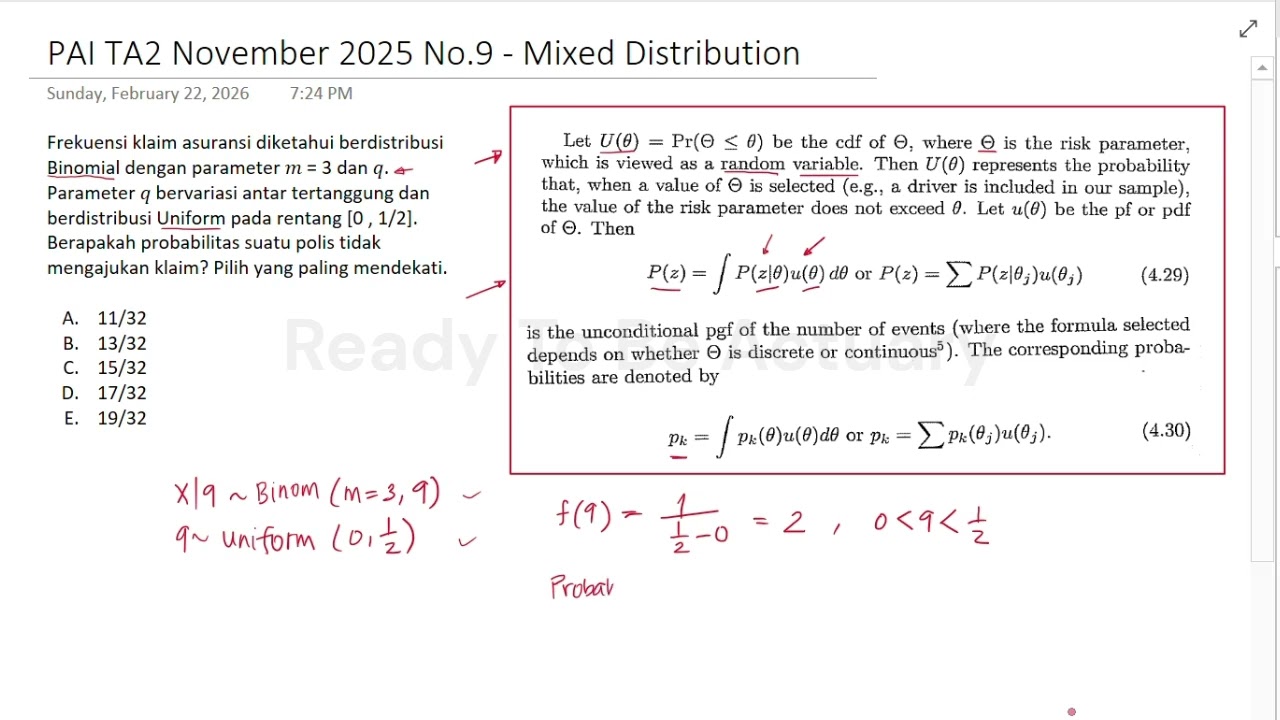 Pembahasan Soal PAI TA2 November 2025 No 9 - Mixed Distribution