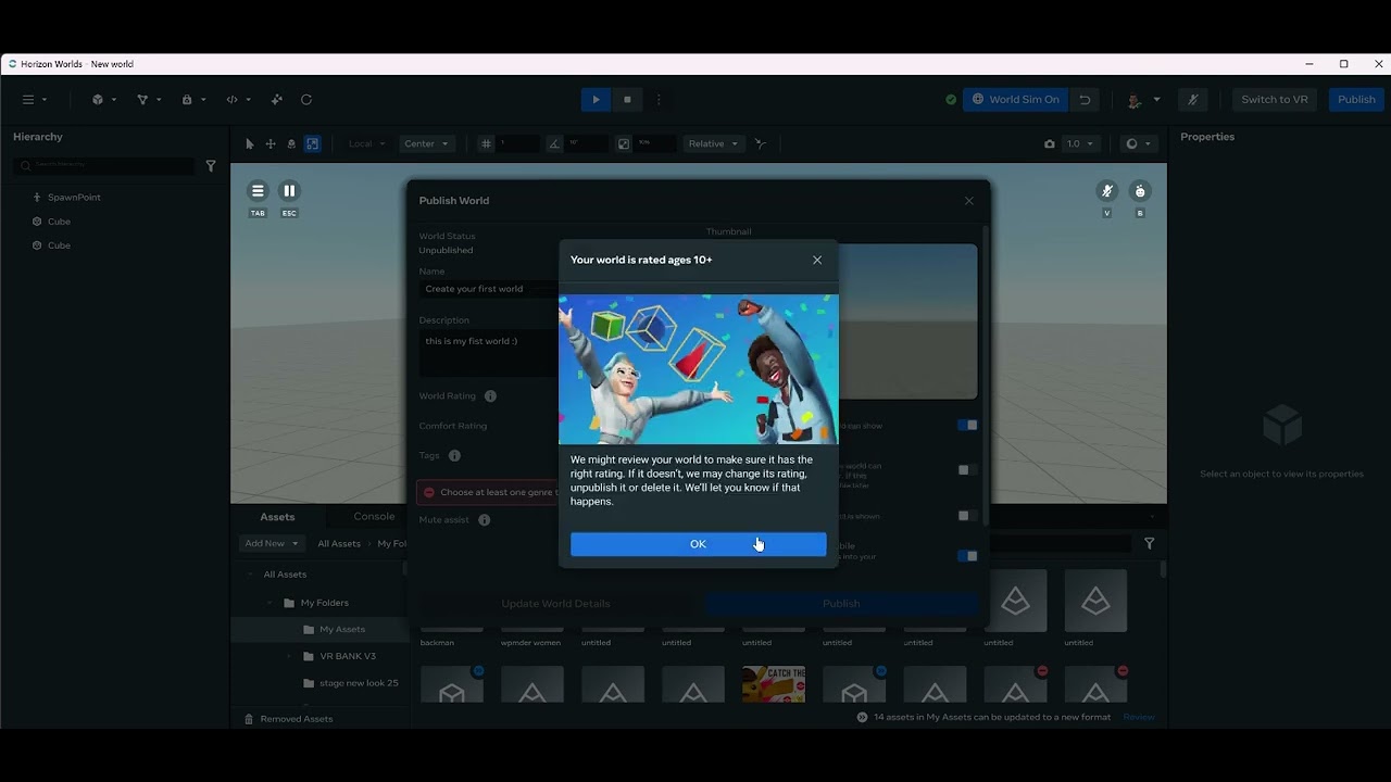 Create your first world in Meta Horizon Worlds