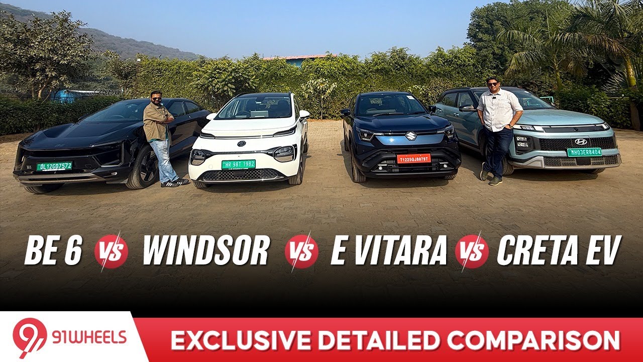 Maruti e Vitara vs Hyundai Creta EV vs MG Windsor EV vs Mahindra BE 6 Detailed Comparison