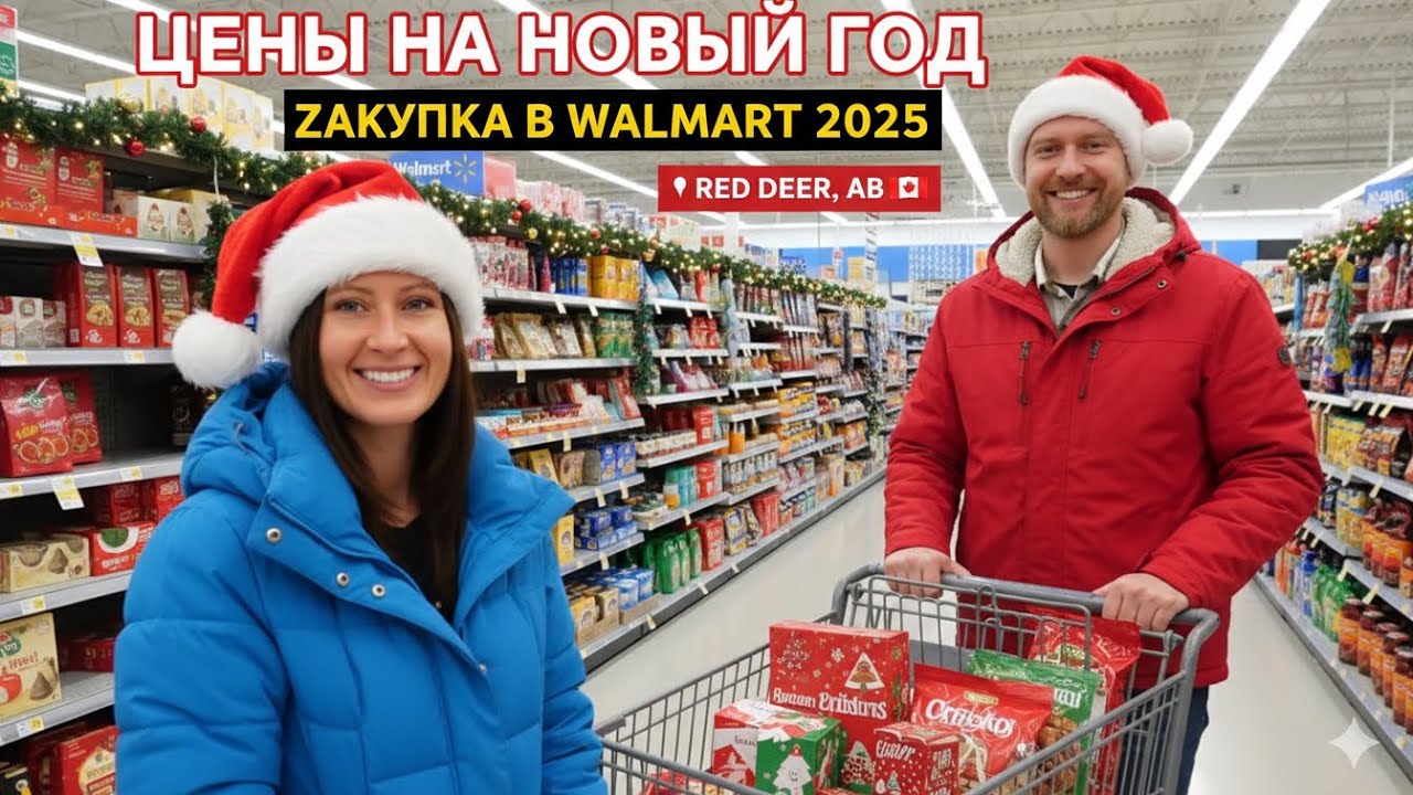 Новогодняя Закупка в Канаде 2025: Цены на продукты в Walmart 🛒🇨🇦 Ред-Дир, Альберта