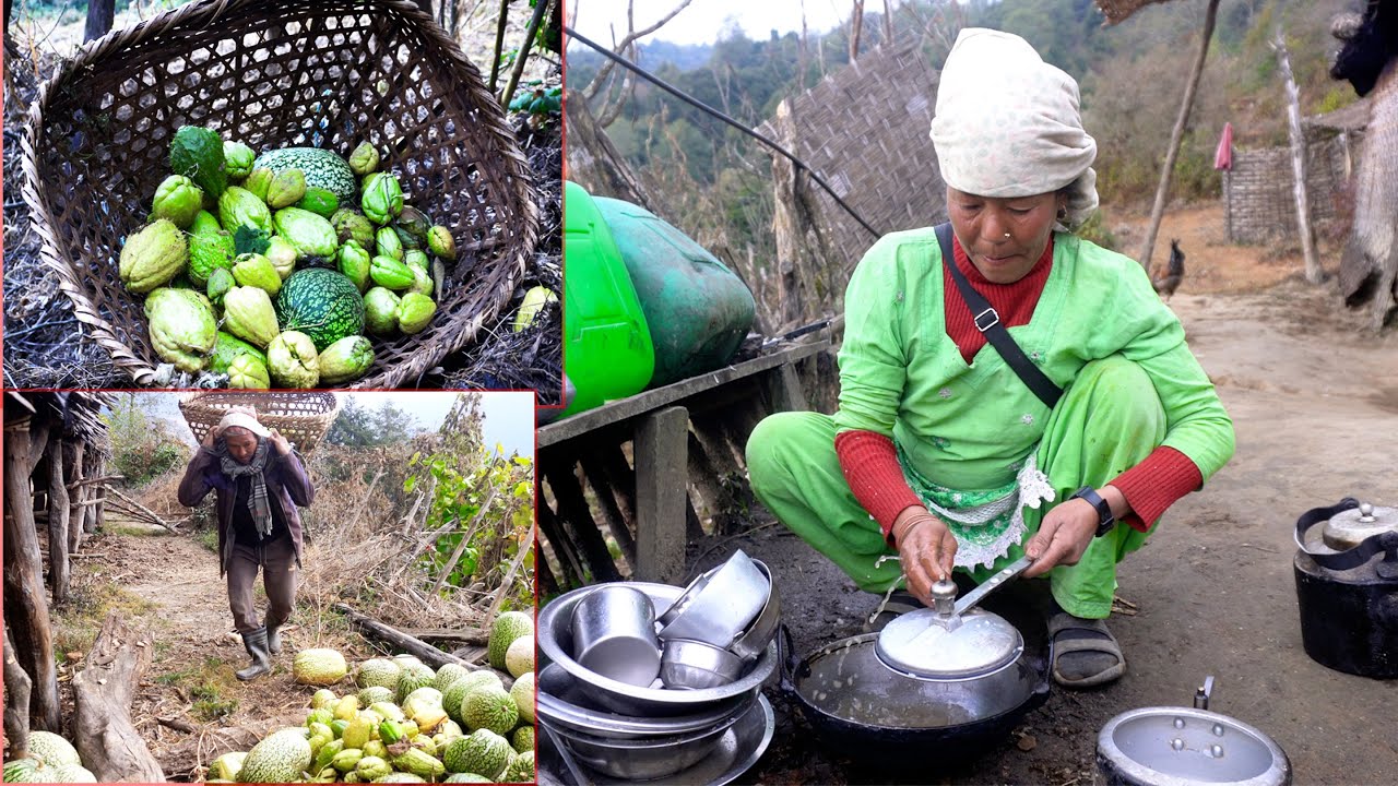 jungle man and his wife in their jungle hut || family in the jungle || @junglefamilycooking