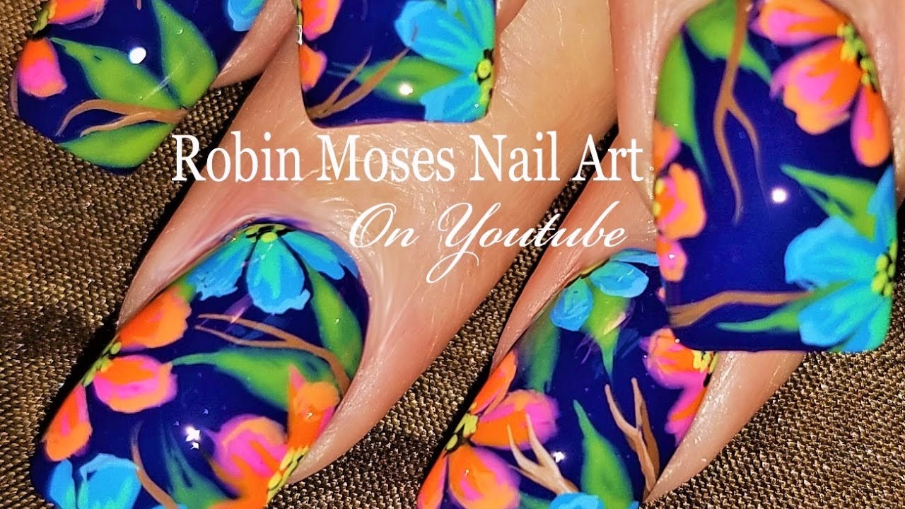 Spring Flower Nails | DIY Neon Flower Nail Art Design Tutorial