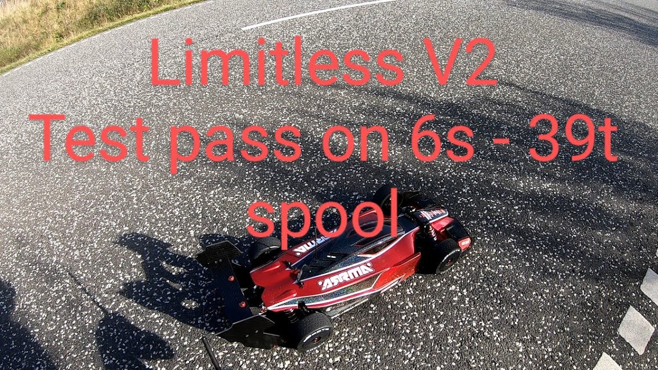 Arrma Limitless V2 XLX2 2028 - 101mph test pass on 6s stock 39t spool. 101mph 161kph