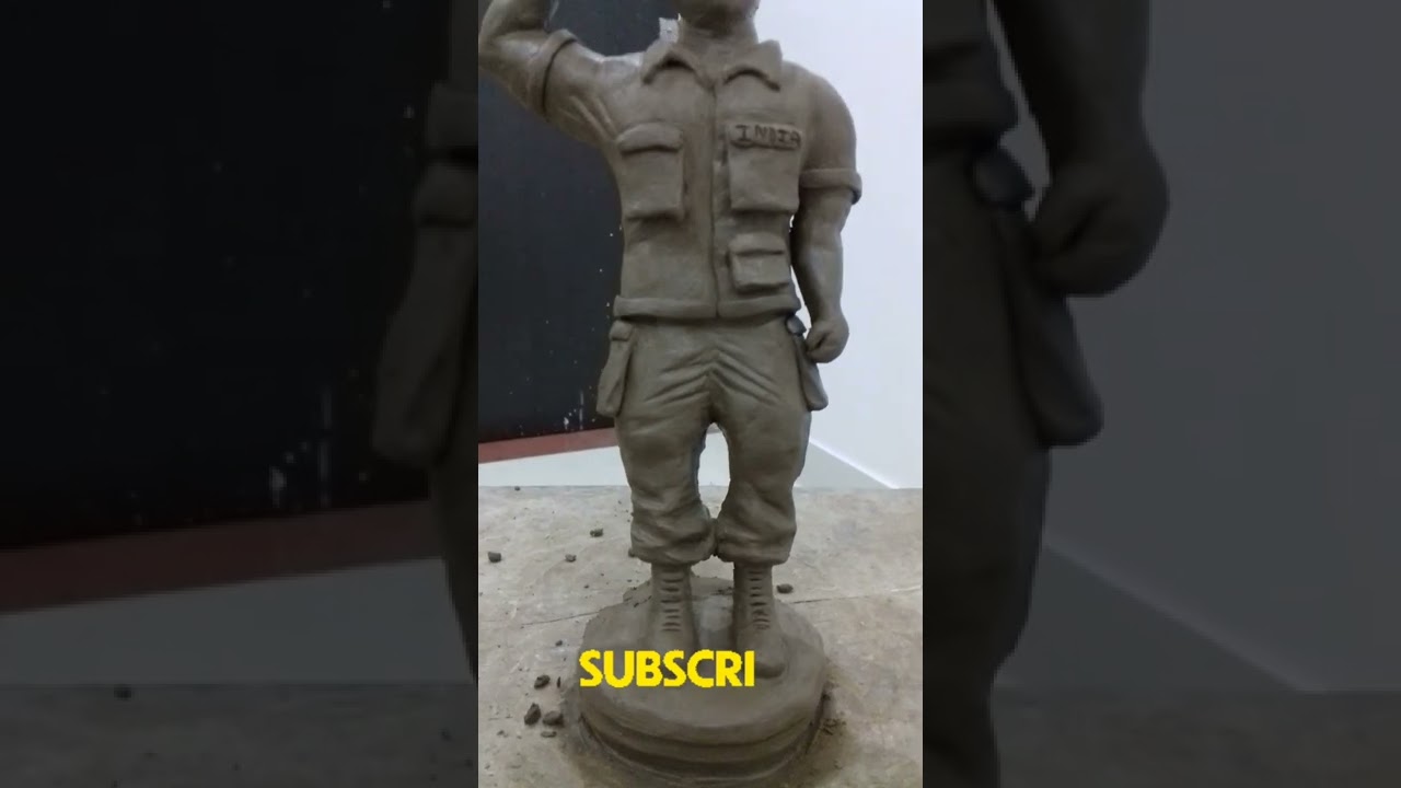 Republic Day Special /A Army Man Clay Statue#shorts #shortsfeed #shortvideo #subhashclayartist