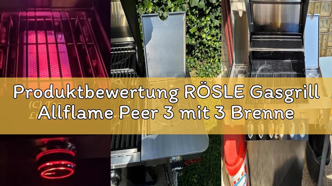 Produktbewertung RÖSLE Gasgrill Allflame Peer 3 mit 3 Brennern (je 3,5 kW) – CRISPZONE (3 kW) bis 45