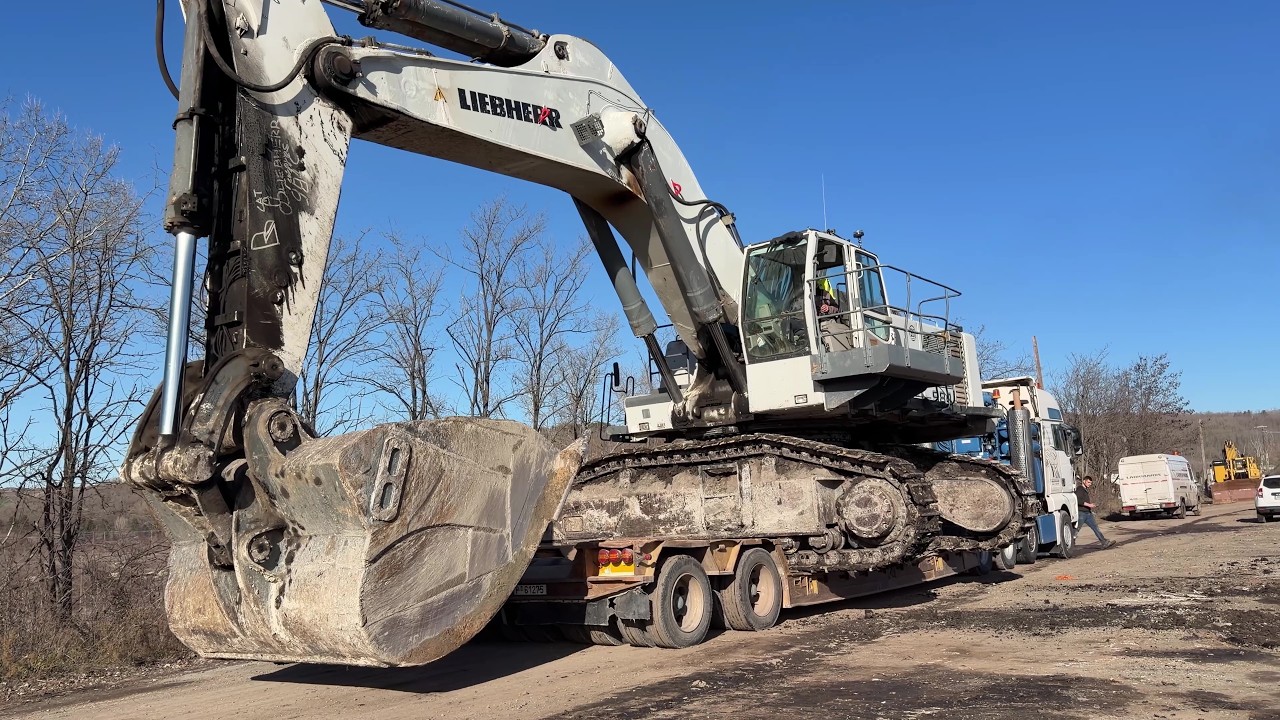 Loading & Transporting On Site The Huge Liebherr 984 Excavator - Fasoulas Heavy Transports Team - 4k