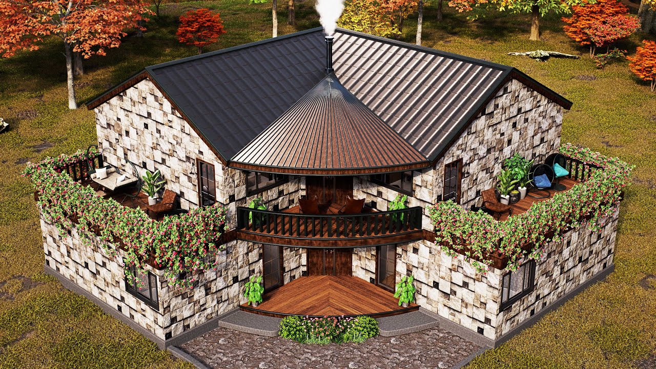 49' x49' (15m x15m) Cabin Airbnb House Tour - 4-Bedroom Home Design - AMAZING Design & Layout