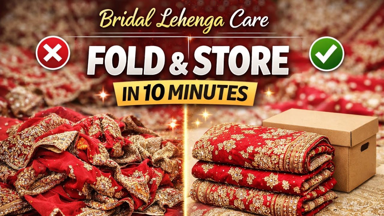 Bridal Lehenga Care | Perfect Folding Technique in 10 Minutes