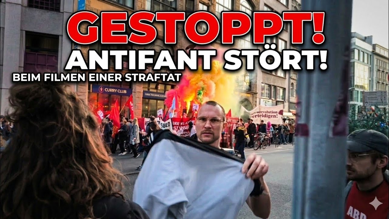 Antifant stört beim Filmen einer Straftat