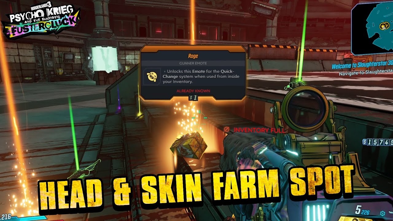Borderlands 3 - Psycho Krieg and the Fantastic FusterCluck (DLC #4) BEST Head & Skin FARM SPOT