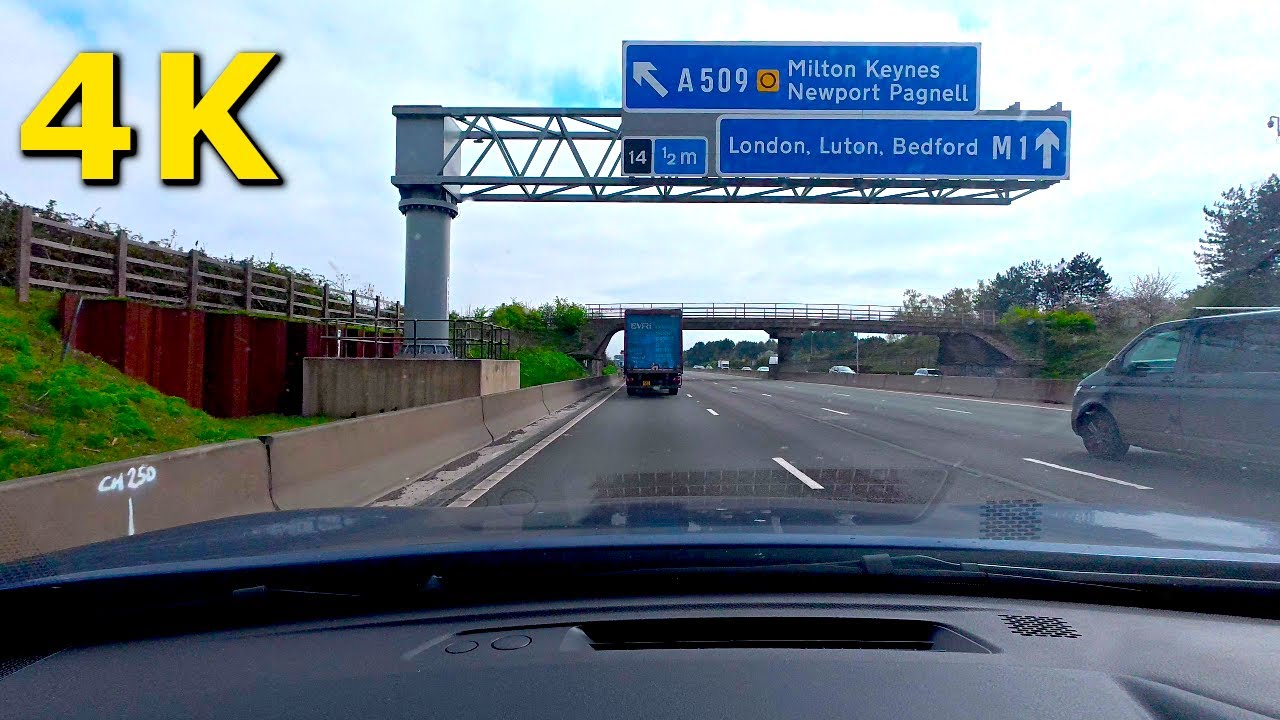 Drive from Birmingham to Milton Keynes - 4K | ASMR (no talking)