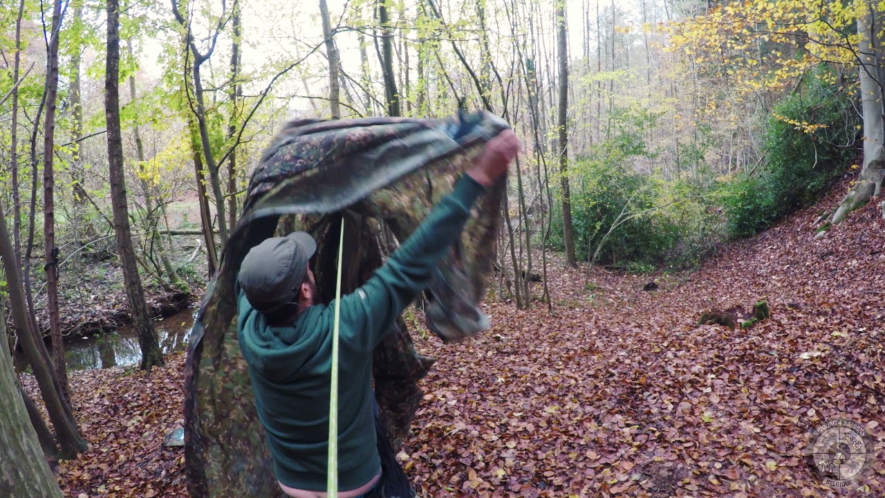 Petit bivouac dans les ardennes - Installation du camp en hamac