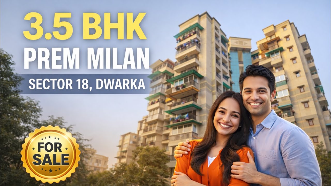 [ 2,700sq.ft ] Prem Milan Apartment ✅ 3 BHK Society Tour – Dwarka Sector 18, | Flats in Dwarka 