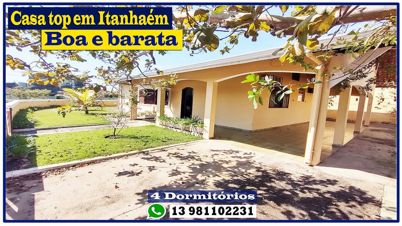 Casa na praia boa e barata em Itanhaém com 4 dormitórios confira!