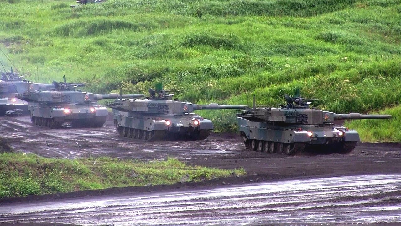 Japan's Mitsubishi Type 90 Main Battle Tank L44 120mm Gun Live-Fire 1600m APFSDS & HEAT Rounds JGSDF