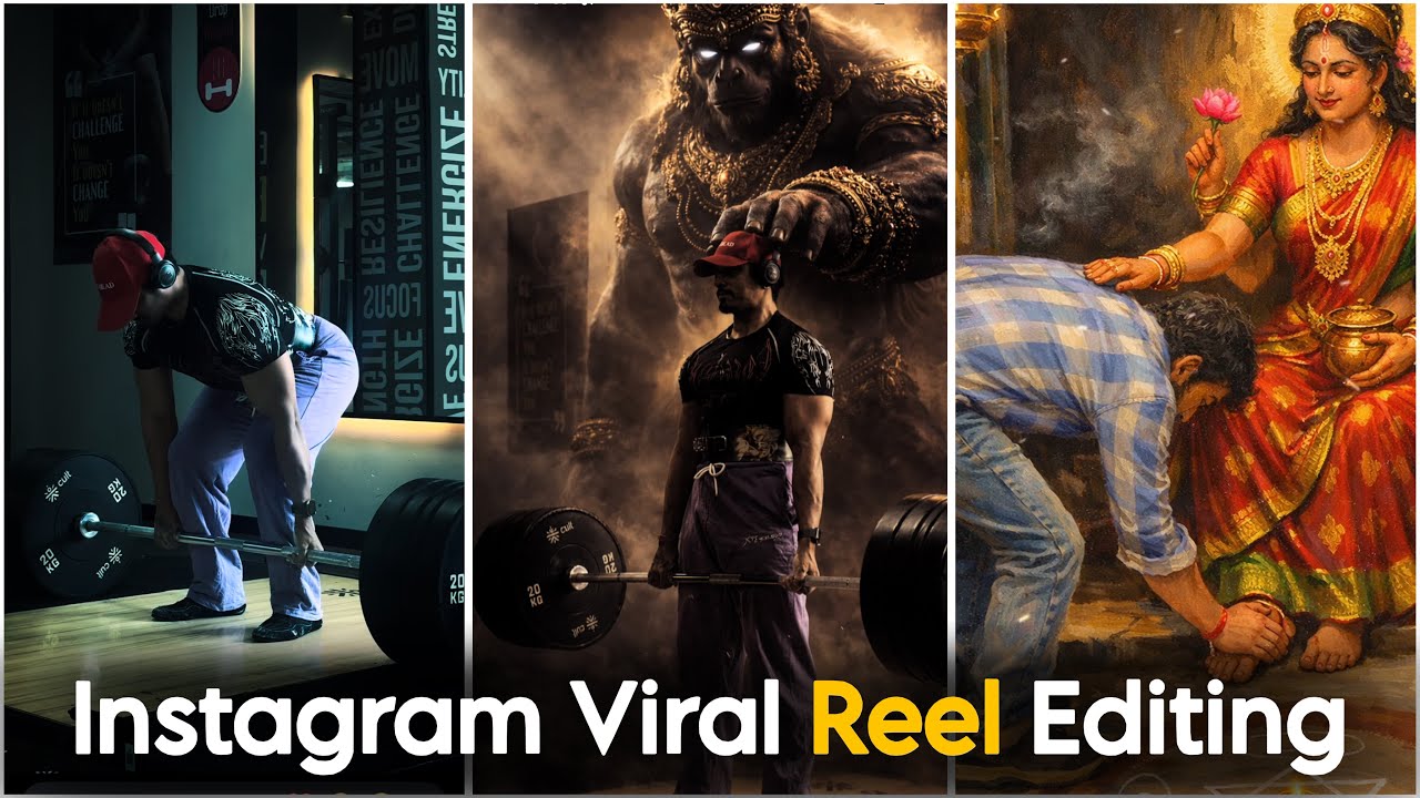 Bajrangbali AI Gym Photo Editing Tutorial | Viral Hanuman AI Photo Reel Tutorial | Om Editing