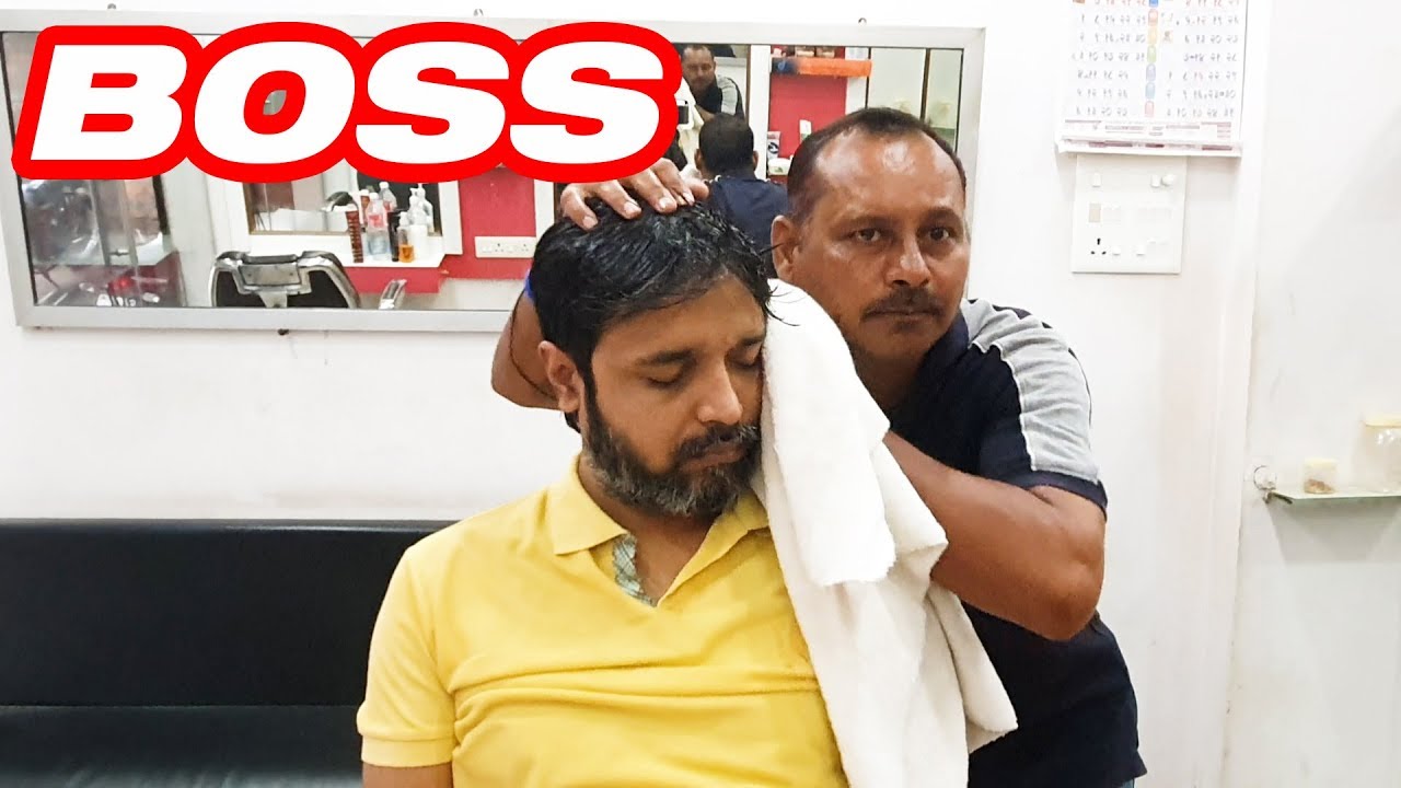 Intense head massage with neck and hair cracking by The Boss | #IndianMassage