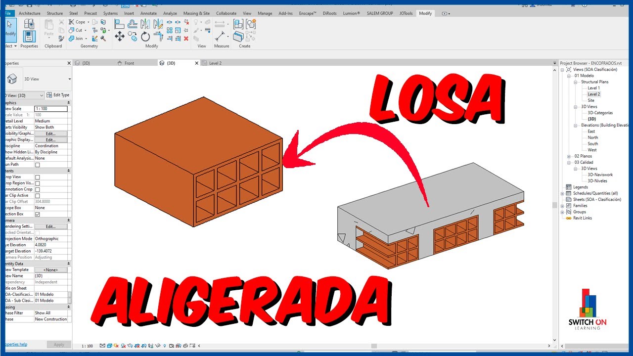 Curso Revit 2021 |Familias| Clase 17 - Losa Aligerada - Ladrillo de Techo