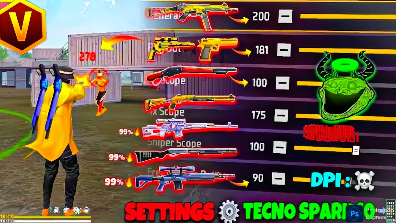 All Gun Headshot Sensitivity Setting After New OB51 Update | Free Fire Max Auto Headshot Sensitivity