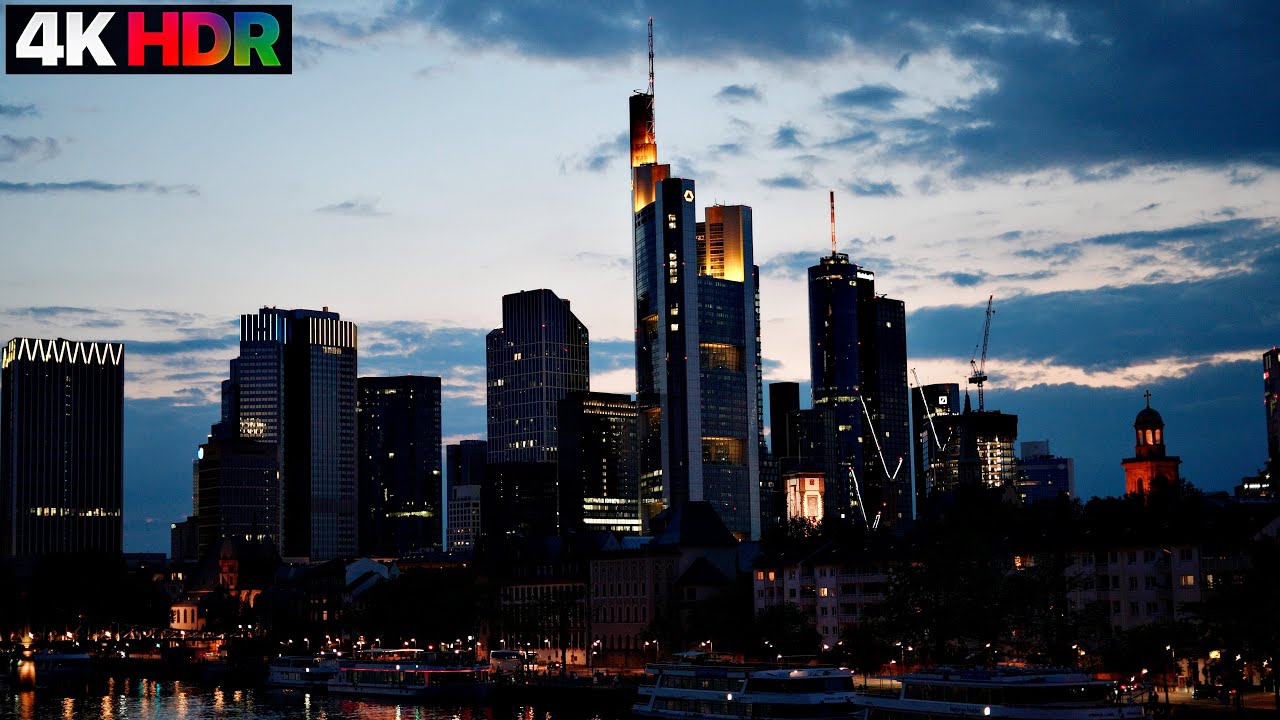 Frankfurt Evening Ambience | Relaxing City Walk | Germany Walk [4K HDR]