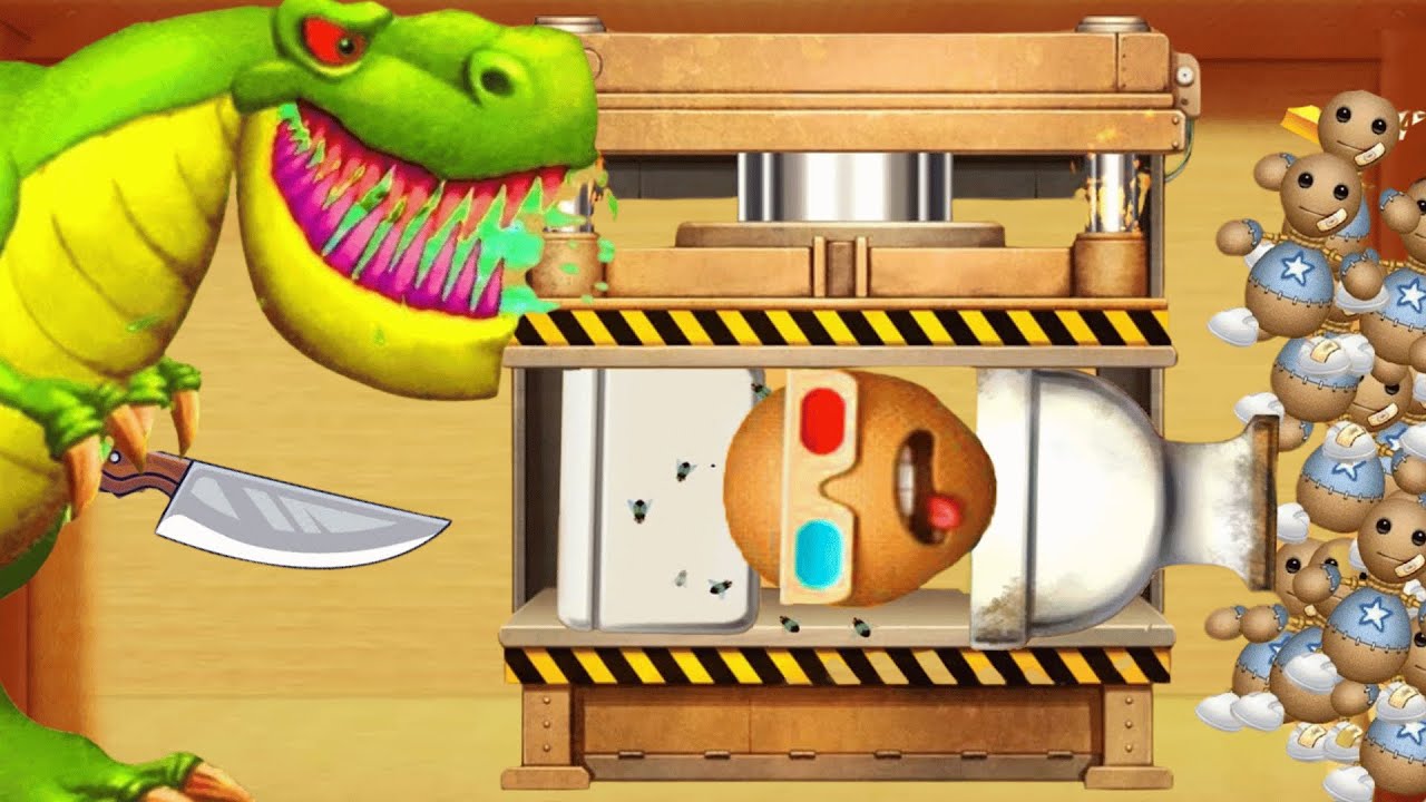 TOILET Buddy in Machine Press vs T-Rex | Kick The Buddy