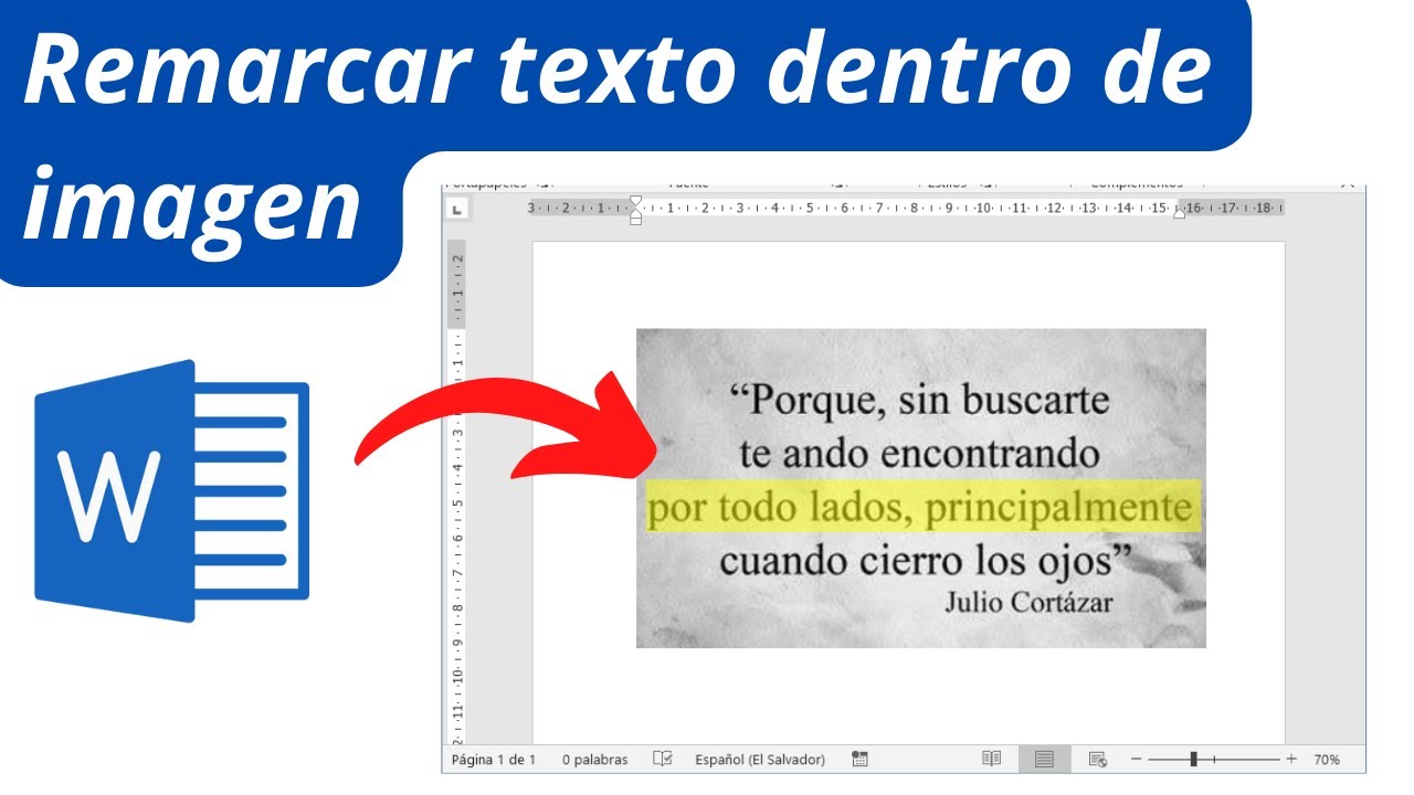 C&Oacute;MO RESALTAR TEXTO DENTRO DE IMAGEN EN WORD