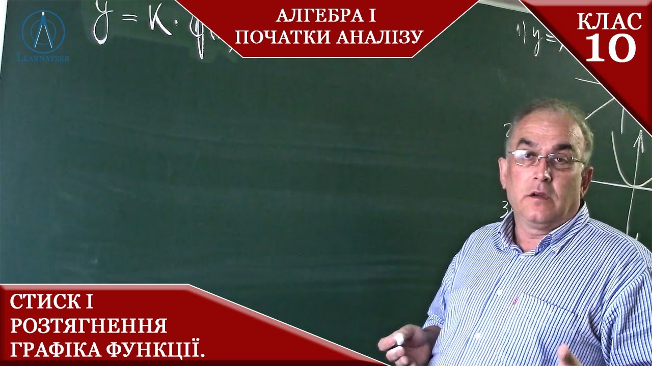 Курс 2(2). Заняття №6. Стиск і розтягнення графіка функції.  Перетворення графіків. Алгебра  10.