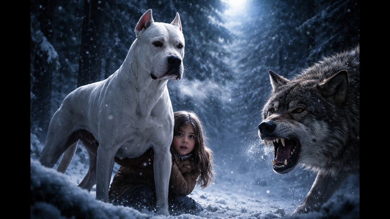El Dogo Argentino que se Enfrentó a un Lobo para Salvar a una Niña en la Noche Más Fría