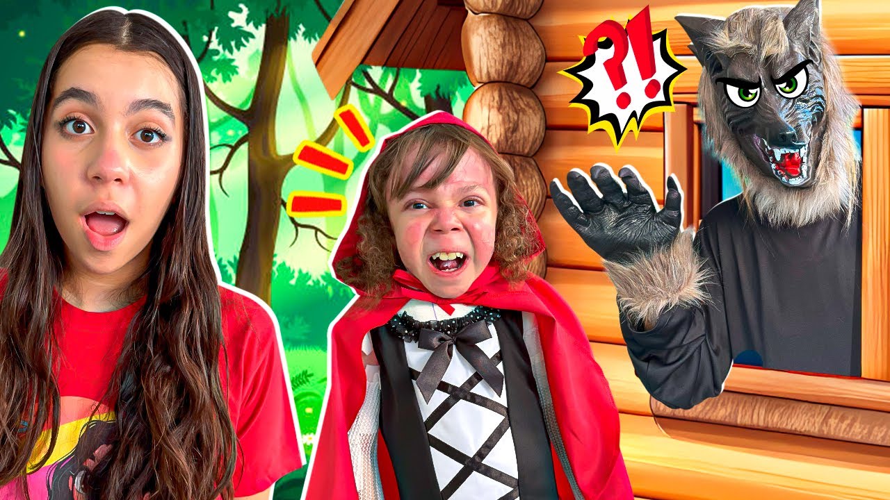 SARAH e ELOAH em uma HISTÓRIA ENGRAÇADA de CHAPEUZINHO VERMELHO e o LOBO MAU
