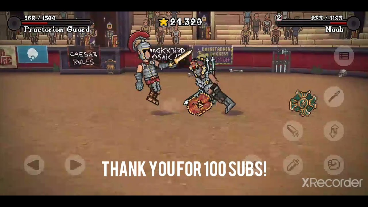Gladihoppers: Beating the Praetorian Guard with a Swordman (Career Mode).