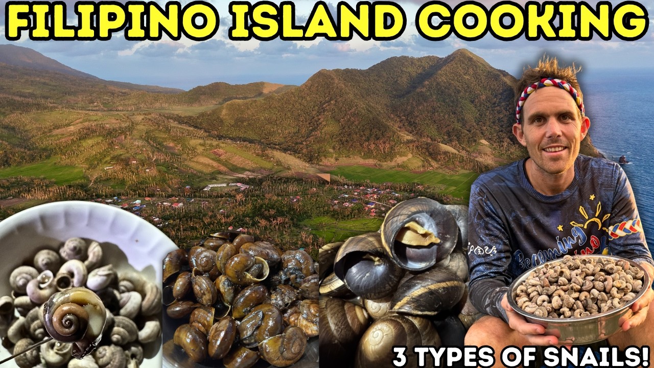 FILIPINO REMOTE ISLAND COOKING - Eating Snail Adobo (Exotic Food Philippines)