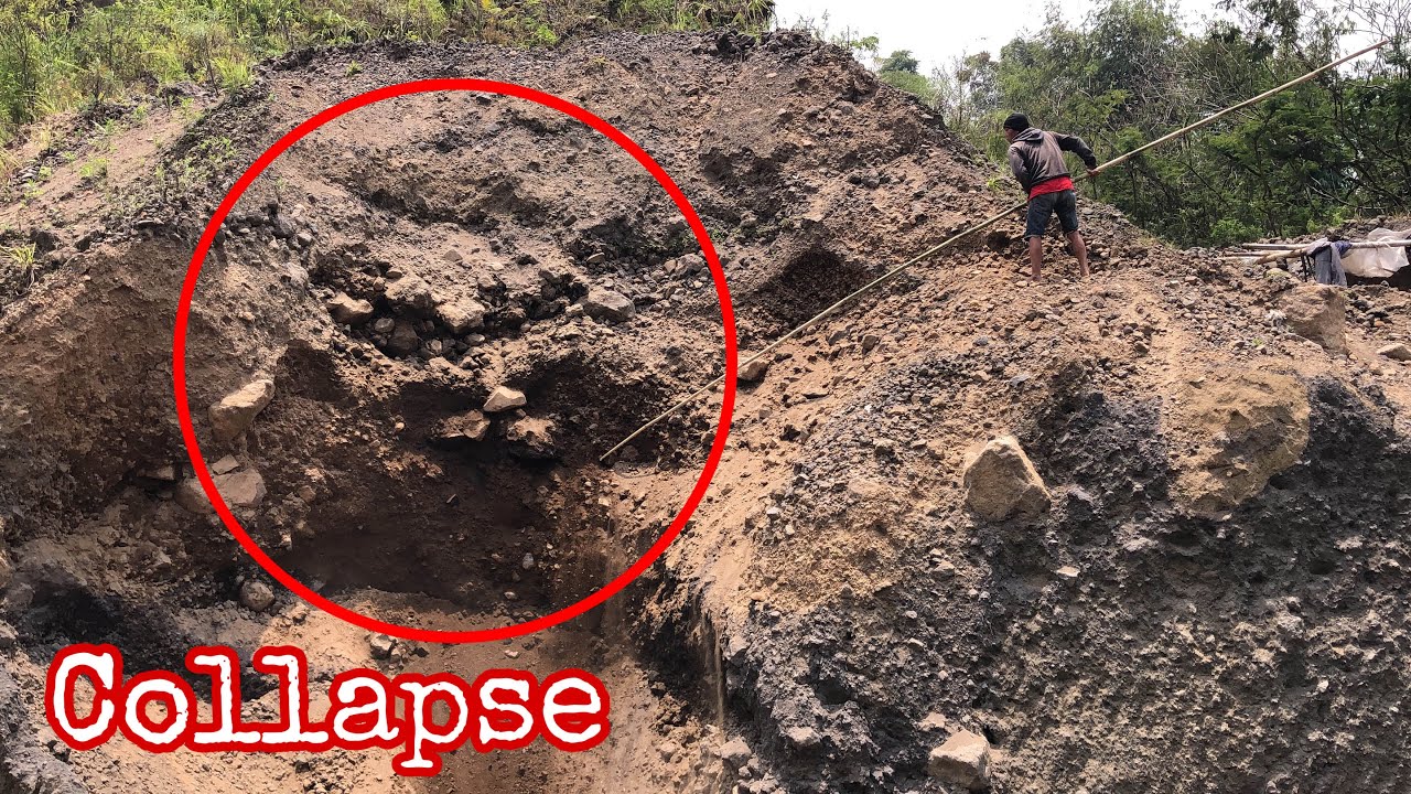 Throw stones cliffs collapse