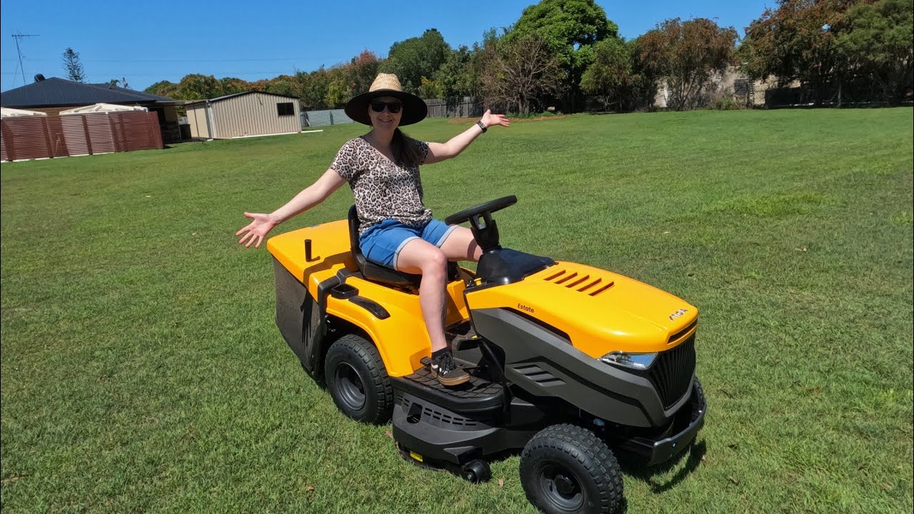 Satisfying lawn care with our new RIDE ON MOWER! #Grass